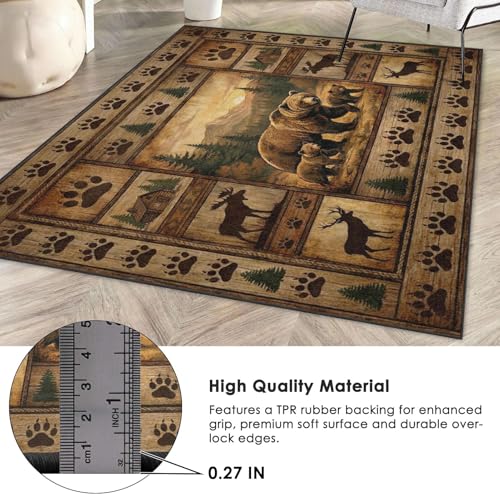 Tapete rectangular 3'x5' resistente a manchas lavable miniatura 5