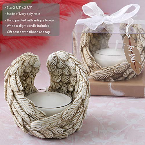 Fashioncraft 8770 Guardian Angel Wings Tealight Candle Holder, Christening Favor, Baptism Favor, Communion, Religious Favor, Set Of 2 #TOP1
