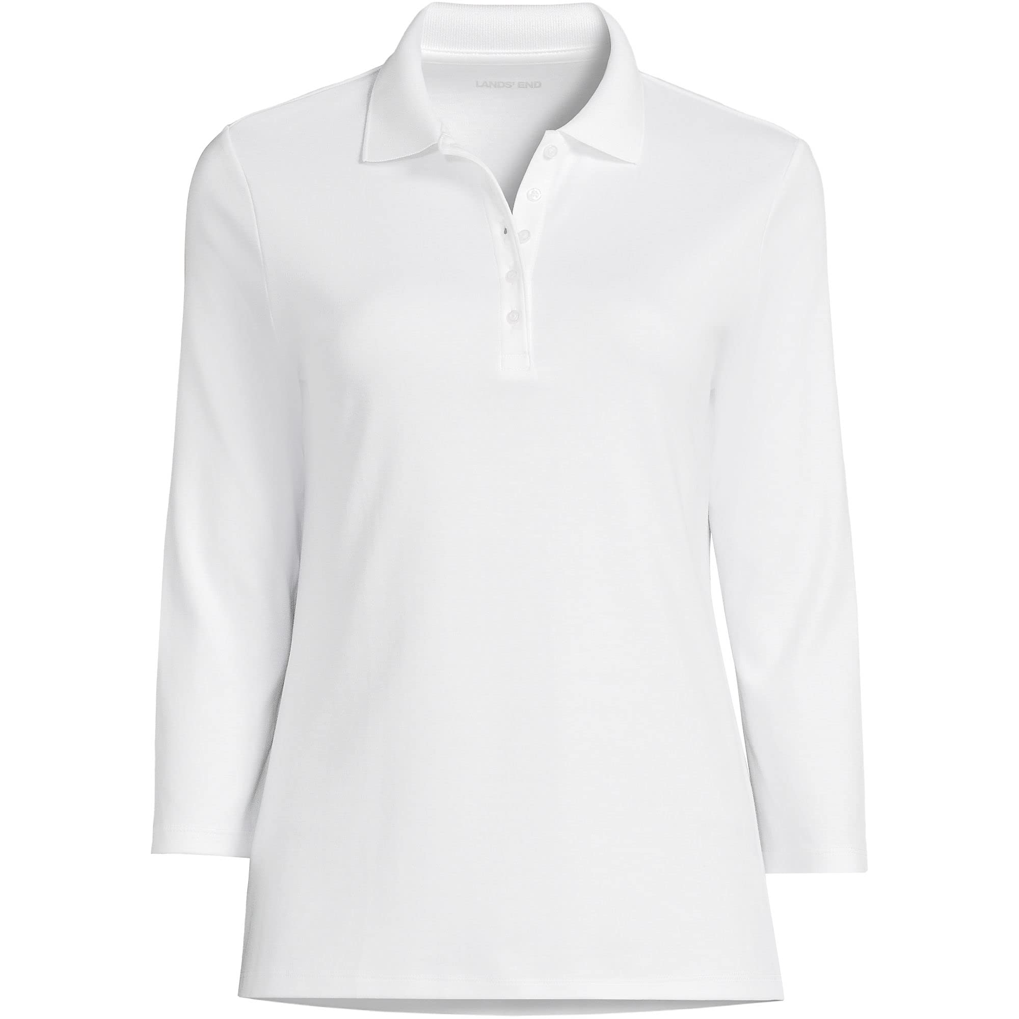 Land's End Women's Supima Cotton 3/4 Sleeve Polo Shirt