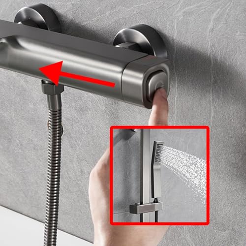 Mitigeur de bain mural noir robinet baignoire cascade luxe - 3