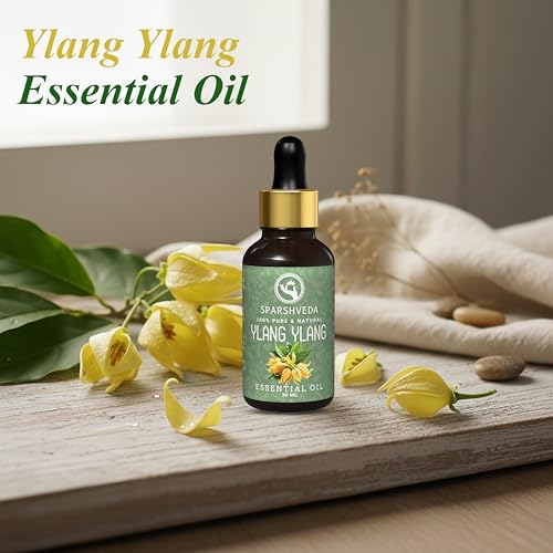 Image of Ylang Ylang Essential Oil 30ml - 100% Pure & Organic For Hair, Skin, Diffuser, Massage, Soap Making & Body Care Floral Aroma Oil for Relaxation, Glow & DIY Beauty