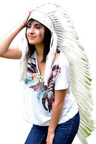 N101 Long Feather Headdress | Native American Indian Inspired (43 inch)