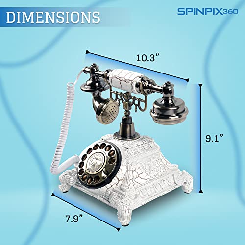 Spixpix360 Vintage Guestbook Phone And 5”X7” Acrylic Sign For Wedding - Classic Retro Style For Wedding, Parties, And Messages - Record Audio Memories With Style (Antique White) #TOP3