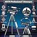 Mijiaowatch Telescope for Adult, 70mm Aperture 400mm Portable Telescope with Tripod, Finder Scope, Phone Adapter, Carrying Bag, Astronomical Refractors Telescopes for Kids Beginners Adults (White)