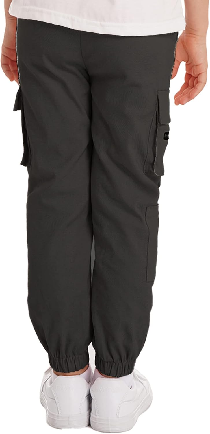 Agoky Girls Cargo Jogger Pants Athletic Elastic Waist Sport Dance Trousers Sweatpants Dungaree Pants Casal Bottoms Streetwear