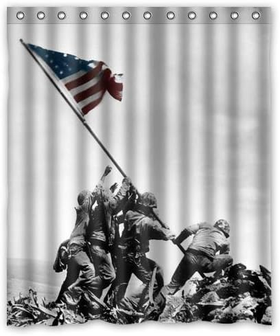United States Marine Corps In Iwo Jima USMC Custom 100% Polyester Waterproof Home Decor Bath Shower Curtain 60 x 72