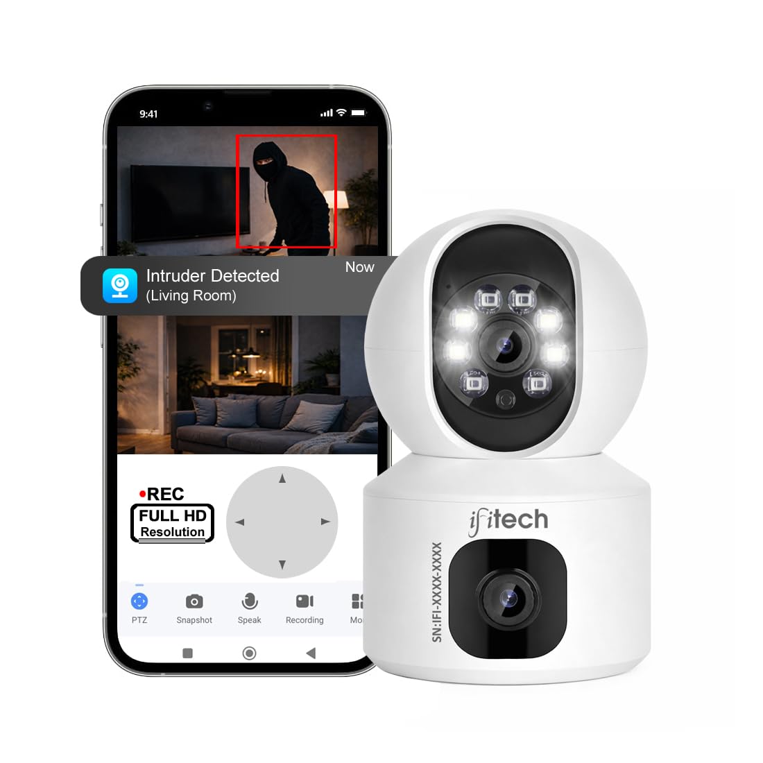 IFITech 360° 4MP Dual Lens Wi-Fi CCTV Camera | 2MP Each Lens, Wi-Fi Indoor Home Security Camera | 2 Way Talk | Motion Detection | Color Night Vision | Supports SD Card Up to 256GB (Not Included)-picture-18