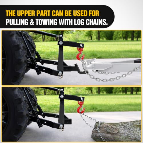 Image of Nilight 3 Point Trailer Hitch 2 inch Receiver Quick Adapter with Towing Hook