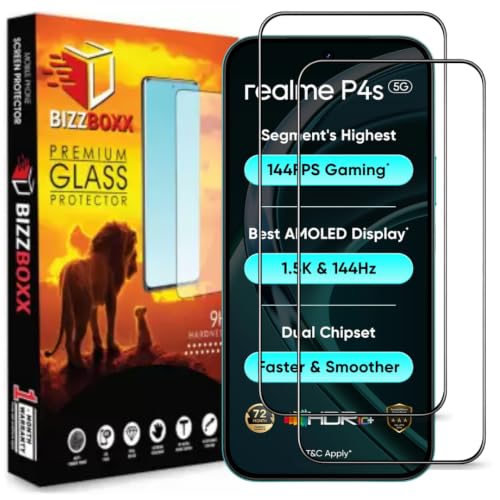 Image of Screen Guard For realme P4s Tempered Glass Screen Protector Guard - HD Clarity, Anti-Fingerprint Temper Guard (realme P4s - 6.78 Inch) With Installation Kit - Pack of 2