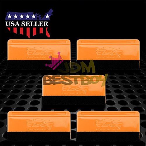 JDMBESTBOY 5PCS Soft Vinyl Wrap Tool Mini Window Tint Film Installing Squeegee Film Applicator Scraper Decals with Black Fabric Felt