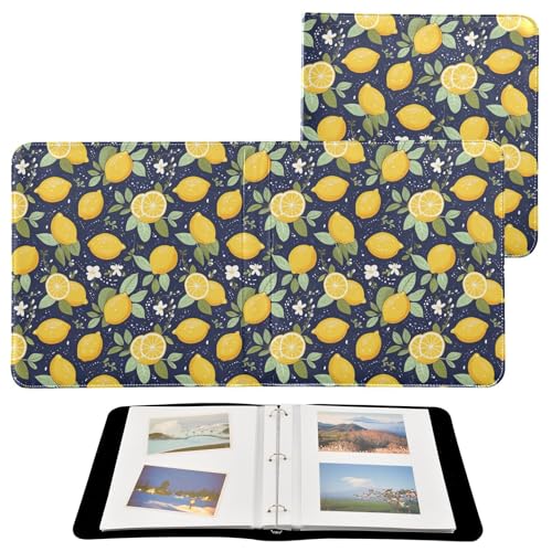 Álbum de fotos ALAZA con cubierta de cuero PU, diseño de tres anillos, autoadhesivo, para bodas, viajes y recuerdos familiares, color multicolor miniatura 2