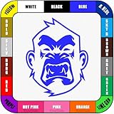 Angry Mad Monkey Crying JDM Japanese Motorsports Auto Racing Vinyl Decal Sticker for Car Truck Motorcycle Window Bumper - Customized Personalized Add Custom Text Font Sticker- Many Colors & Sizes