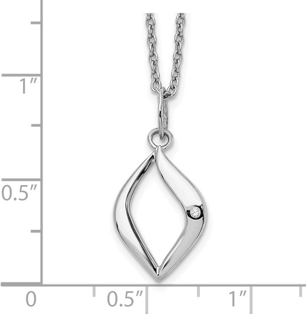 Diamond2Deal Sterling Silver .01ct Diamond Pendant Necklace