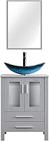 Vista 17 de eclife Tocador de Baño Moderno de 24" Combo Lavabo Gabinete Independiente con Puerta de Cierre Suave, Sin Lavabo de Recipiente, Grifo, Desagüe