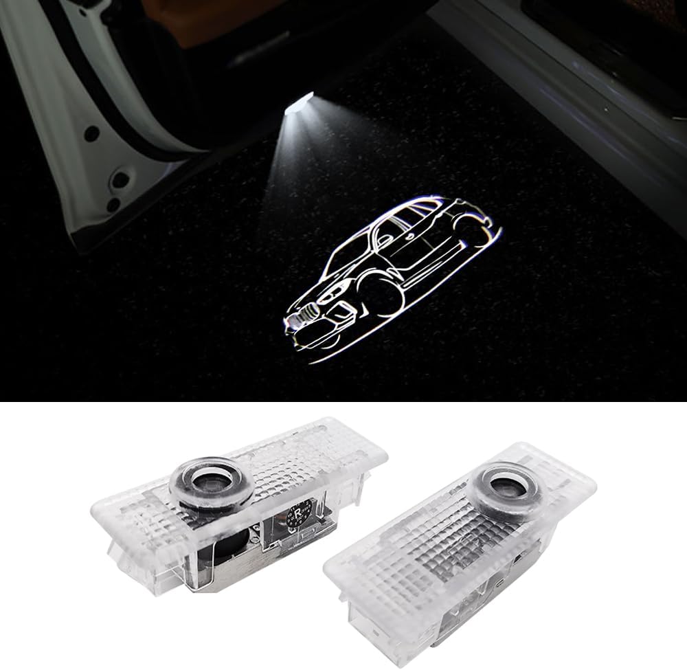 uuakarin 2Pcs Car Door Logo Lights Compatible with BMW X5 G05 2019-2023 Car Accessories Welcome Courtesy Projector Light LED Ghost Shadow Lights Puddle Lamp (Line, X5)