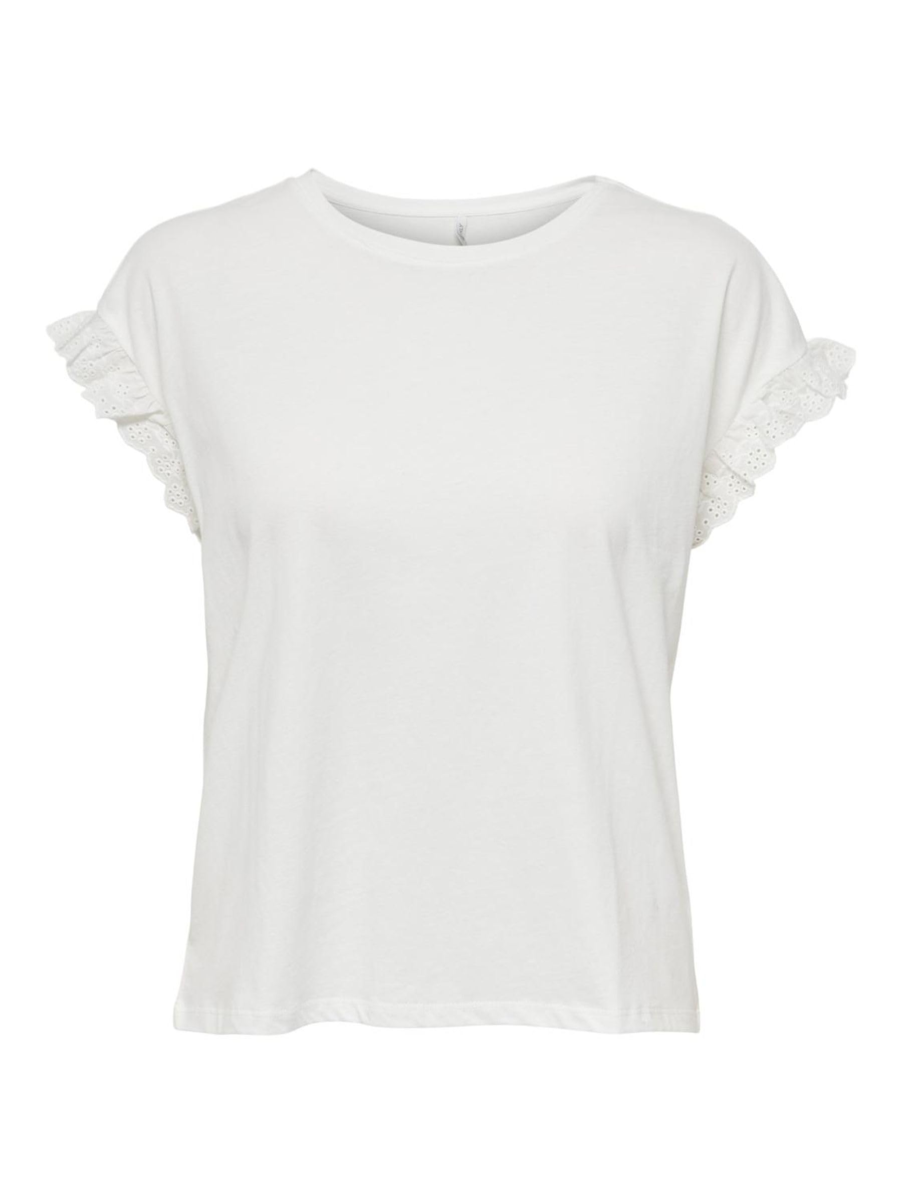 ONLY Onliris Women's S/S EMB Top JRS Noos, Cloud Dancer, XS