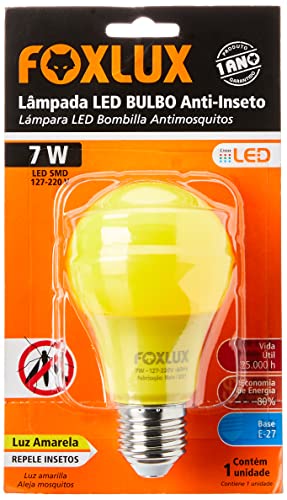 Foxlux Lâmpada LED Bulbo Anti-Inseto 7W Bivolt