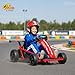 Qaba 24V Electric Go Kart for Kids, 8.1 MPH Drift Kart with Dual Motors, Nylon Tires, Outdoor 7AH Battery Powered Ride on Toy with Soft Start, Safety Belt, Horn and Music for Kids 8-12 Years, Red