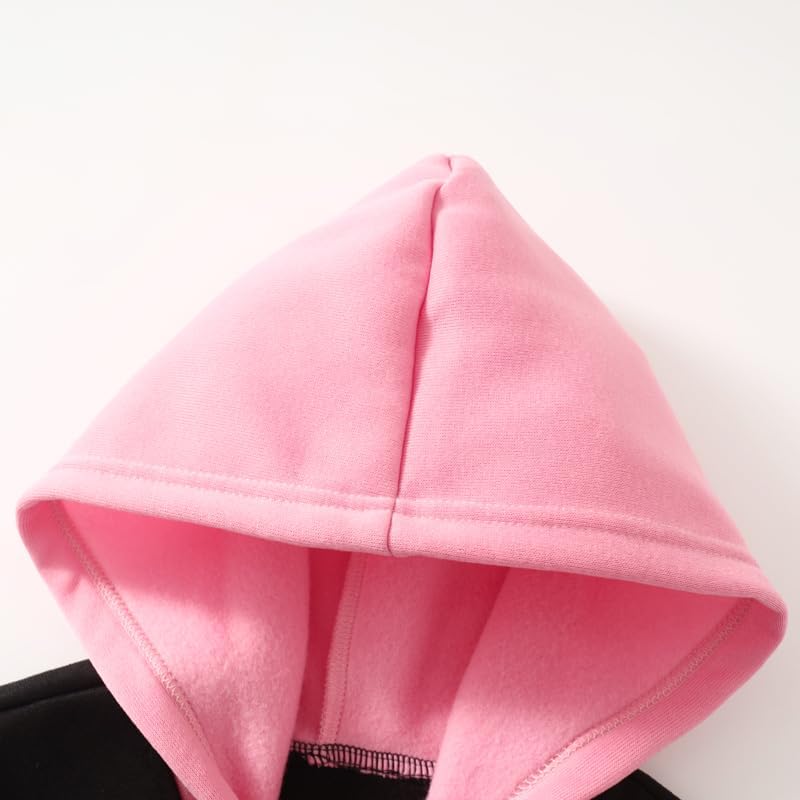 Girls' Sweatsuit 2 Piece Printed Button Down Hooded Sweatshirts and Jogger SweatPants Set 3-12Y - Image 3