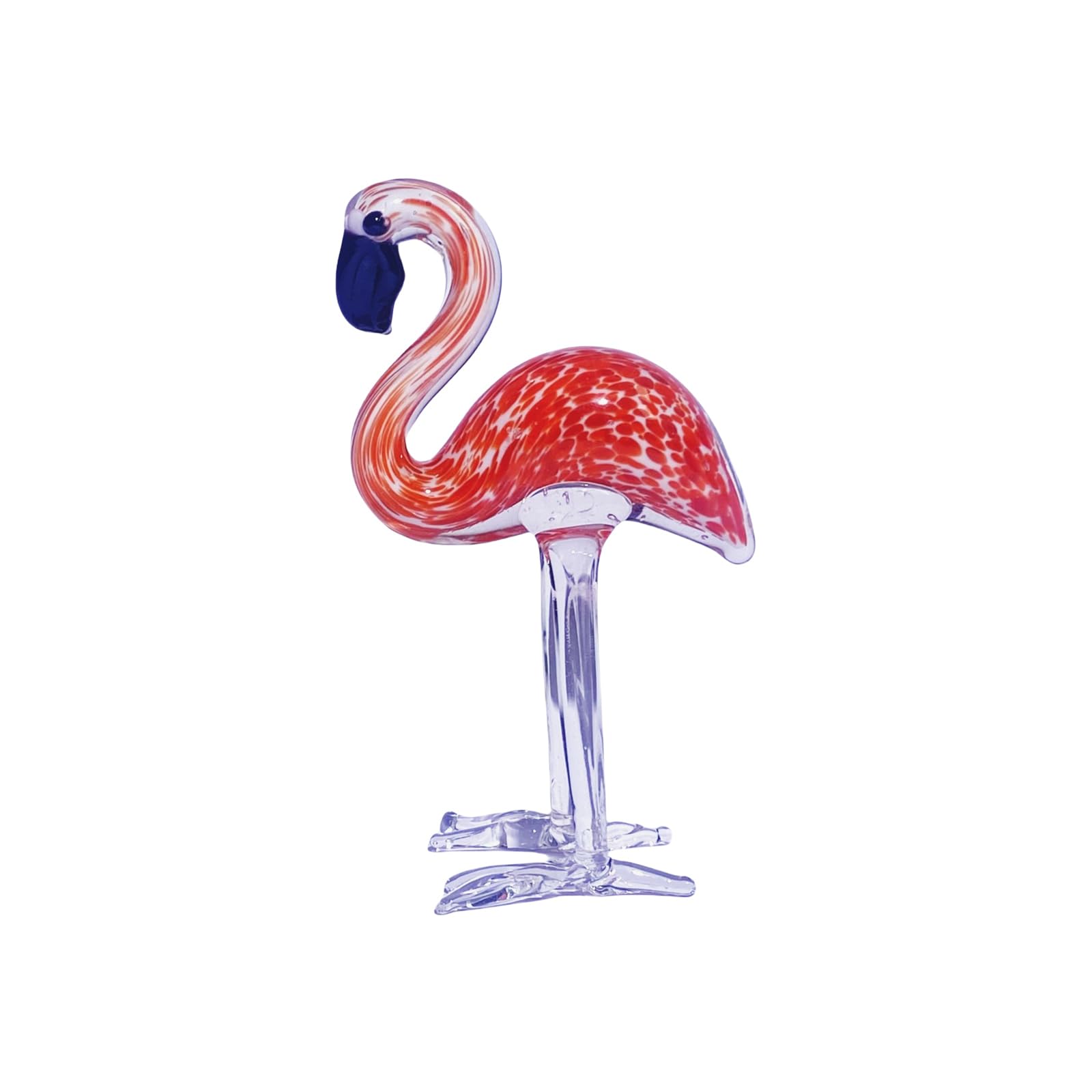 Hsioluted Decorative Glass Flamingos Figurine Animal Sculpture Ornament for Sophisticated Home Tabletop Display or Gifting Glass Flamingos Figurine