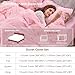 Sasttie 3-Piece Fluffy Duvet Cover Queen, Ultra Soft Faux Fur and Velvet Pink Comforter Cover, Luxury Fuzzy Bedding Sets for Winter Bed, Includes 1 Duvet Cover and 2 Pillowcases, No Comforter