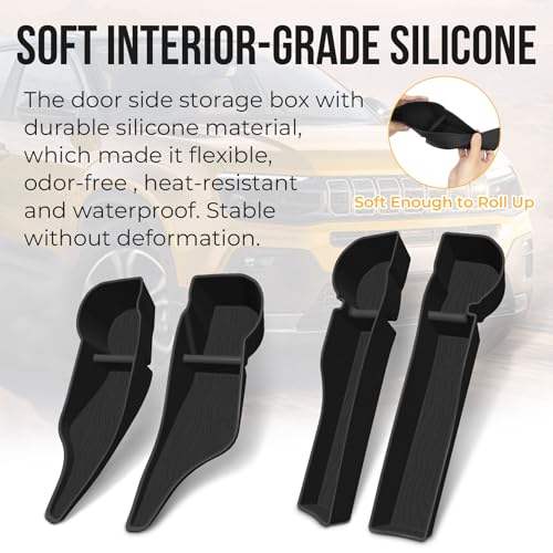 Car Door Storage Box for 2019-2024 Subaru Forester Accessories, Front & Rear Door Side Pocket Organizer with Car Cup Holder Insert, Non-Slip Waterproof Door Slot Protective Pad, 4 Pack by OMUTAN - Used condition - Image 8