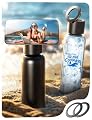 Summer Smart Water Bottle with MagSafe Holder, Beach Vacation Essentials Travel, Travel Essential Gifts for Women Men, Stainless Steel 24 oz Reusable Metal Insulated Bottle for Beach Gym Office