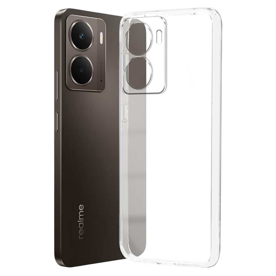 Image of Fashionury Crystal Clear Case for Realme P3 5G | Yellowing Resistance | Transparent TPU Silicone | Raised Camera Lips | Slim Transparent Cover