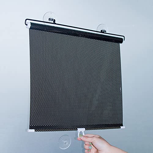 X1NGFU Store de Fenêtre à Ventouse,Store Enrouleur à Ventouse,Stores de Rideaux Occultants RéGlables,Store Occultant et Pare-Soleil,Visière sans Perçage,pour Salle de Bains (40x125cm/15.7x49in,Black) Cover
