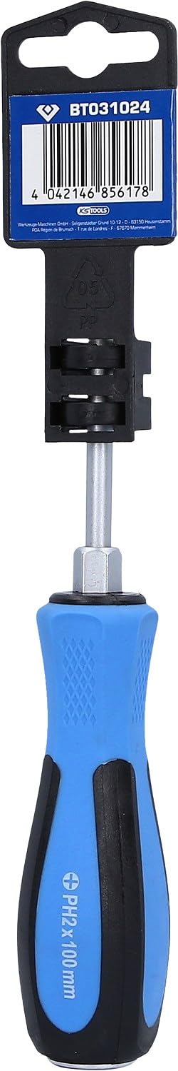 BRILLIANT TOOLS BT031024 Giravite a croce con calotta di percussione, PH2 x 100 mm [Powered by KS TOOLS]