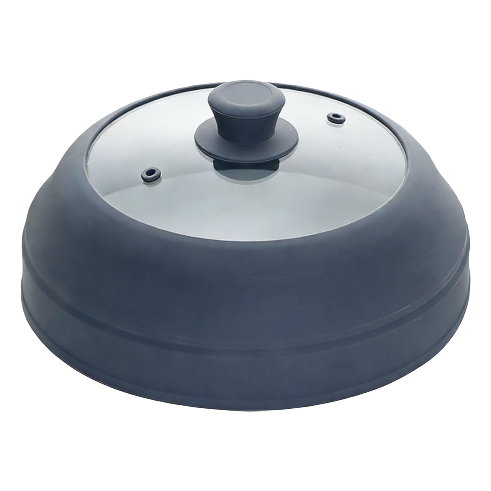 Qisuw Reusables Microwave Plate Cover Silicone Glass Up to 230°C 27cm Gray Foldable Microwave Splatters Cover Food