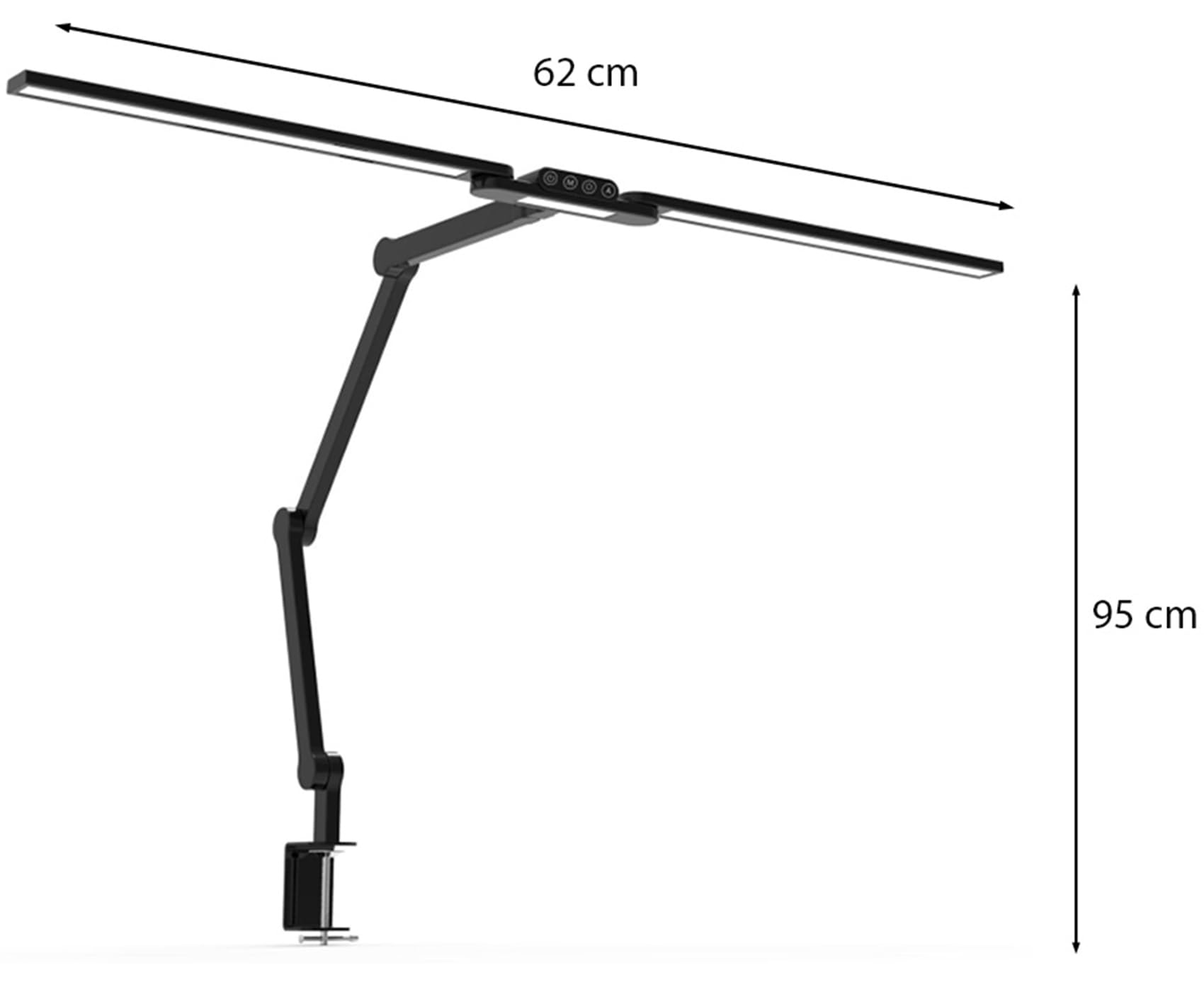 HDWR LumixDesk-04 LED-Schreibtischlampe mit Klemme, 1550 Lumen, dimmbar | Temperatur- und Helligkeitsregelung, Klemmmontage am Schreibtisch, für Büro und Homeoffice