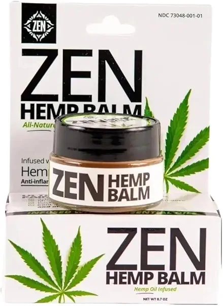 ZEN Hemp Balm for Relief, Hemp Oil Extract for Joints, Back, Neck and Elbows, Hemp Infused Topical Cream - 0.7 oz (Pack of 1)