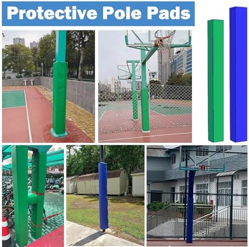 7" x 7" Square Pole Padding Wrap - All Weather Basketball, Fence, Sunshade, Playground Equipment Post Pad - H 5' Player Protection Safety Pads (Gray)