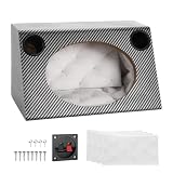 sourcing map 6 x 9 pollici Ported legno Speaker Enclosure, Nero Bianco Singolo Ventilato Subwoofer Box Car Audio Truck Speaker Box per fai da te Home Vehicle Audios Custom Sound Supplies