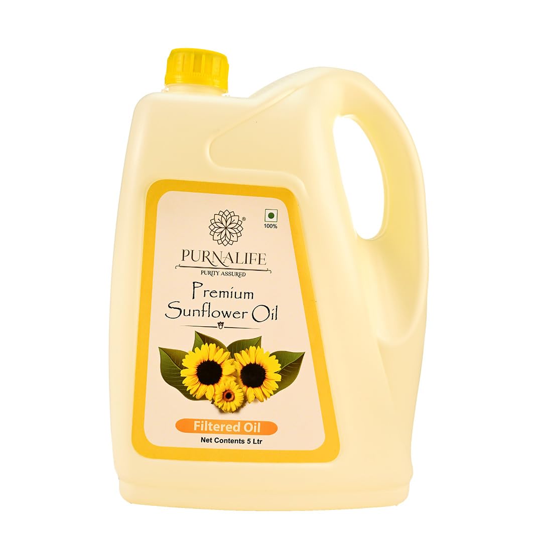 PurnaLife 100% Pure Cold Pressed Sunflower Oil 5 Litre Cooking Oil Rich Aroma Chemical Free (B0D3LSBQTZ) Amazon Price History, Amazon Price Tracker