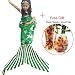 NOPTEG Mermaid Tail Blanket Crochet Knitted Living Room Sleeping Bag Birthday Gift for Kids 59inch x31.5 inch (Reindeer Snowflake,Green)