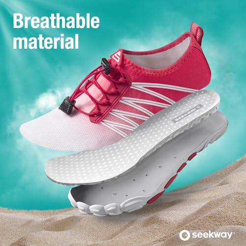 Image of SEEKWAY Mens Womens Water Shoes Quick-Dry Aqua Sock Barefoot Athletic Sports Shoes for Outdoor Beach Swim surf Walking Diving Boating Hiking Pool