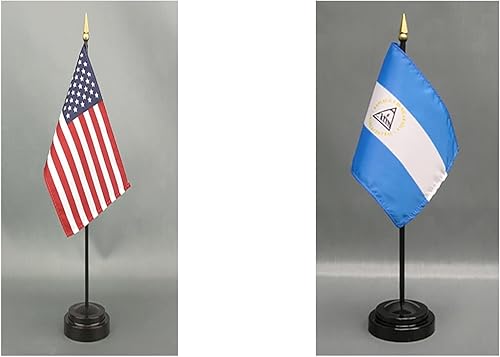 Miniatura 177 de Juego de banderas de escritorio de Afganistán, hecho en Estados Unidos, de rayón de 4 x 6 pulgadas, escritorio de oficina y pequeñas banderas