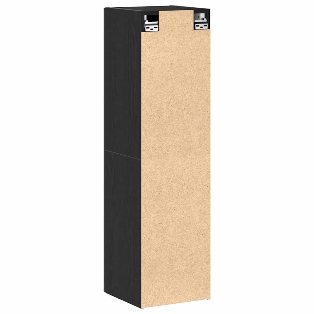 vidaXL Meuble TV mural Chêne noir 30,5 x 30 x 110 cm Bois d'ingénierie, Rangement moderne pour salon, meuble TV mural, unité média rectangulaire, solution gain de place, chic