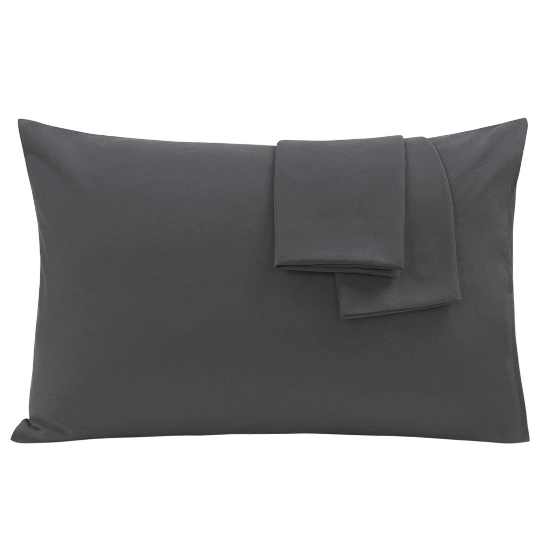 PiccoCasa Set of 2 Pillow Cases Covers Double Brushed Microfiber Pillowcases - Envelope Closure -Soft Pillowcases Grey Queen(50 x 75cm) — image 1