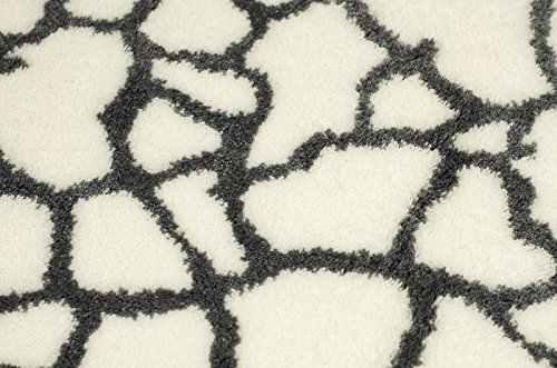 SCHÖNER WOHNEN Collektion Mauritius Bath Mat, Öko-Tex 100 Certified, Anthracite, Acrylic, Weiß, 60 x 60 cm