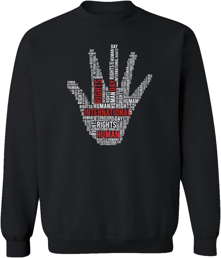 Word Cloud Hand Print Human Rights Day Unisex Sweatshirt Crewneck Sweater
