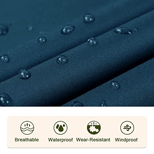 Regen Poncho Jacke Mantel für Erwachsene mit Kapuze wasserdicht mit Reißverschluss im Freien, Navy