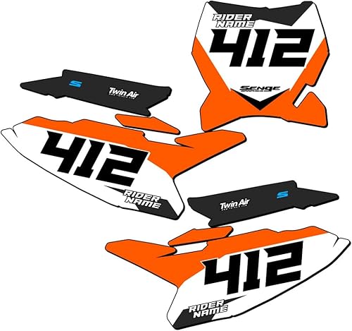 Miniatura 7 de 2019-2023 SX 65 SG63 Custom MX Number Plates Senge Graphics Kit compatible con KTM