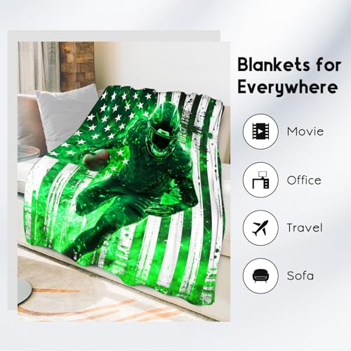 Football Blanket, Boys Blankets Gifts, Sports Theme Gifts for Kids, Fluffy Flannel Throw for Couch & Sofa, 60"x80"
