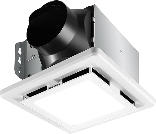 Ventilador de baño con luz 110 CFM silencioso, 6500K 800LM ventilador de ventilación para el hogar, ahorro de energía, ventilador extractor de baño
