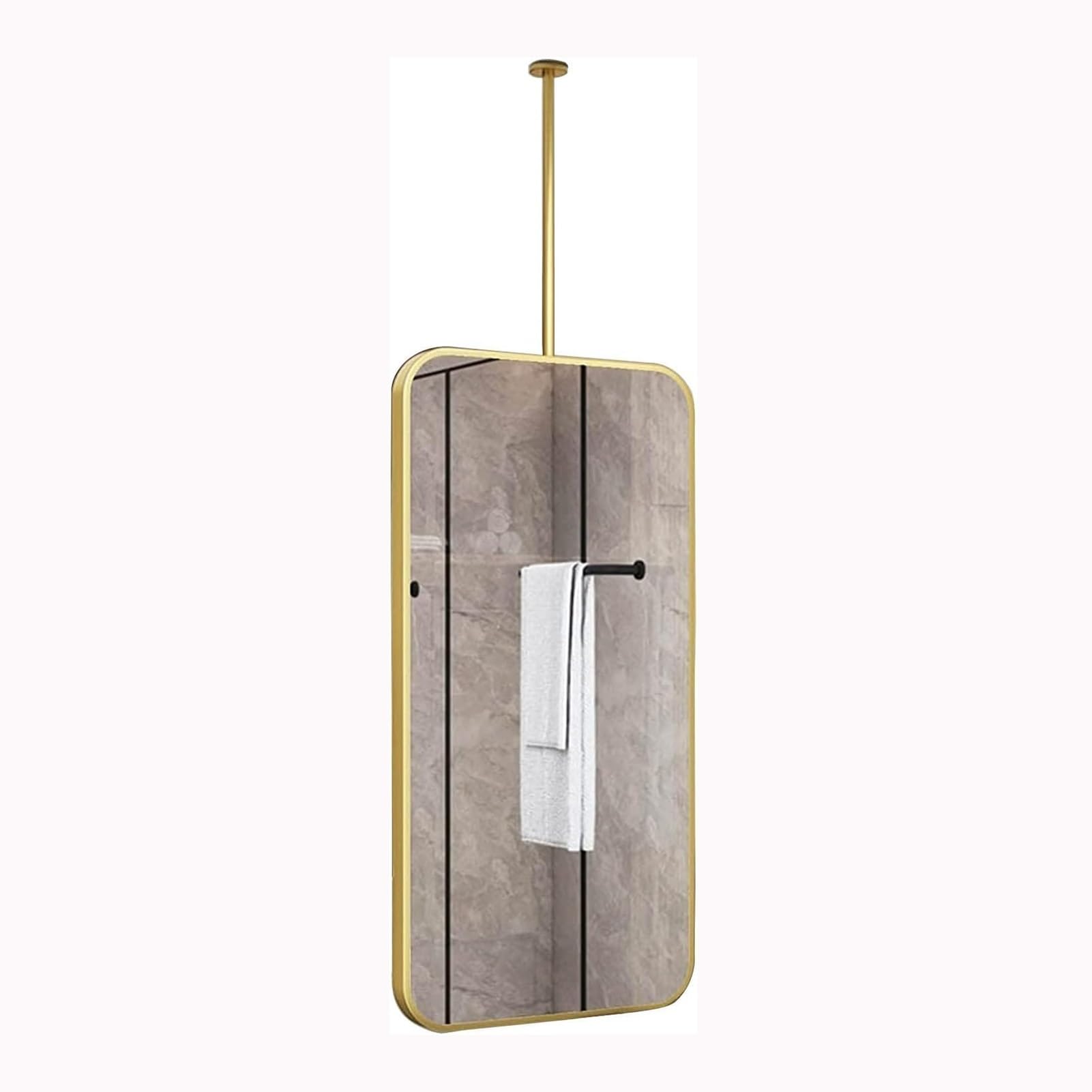 FGXHHS Metal Frame Ceiling Mirror Floating Bathroom Square Vanity Mirror, Suitable For Living Room Cloakroom Entrance Decorative Clear And Practical(40cmx60cm)