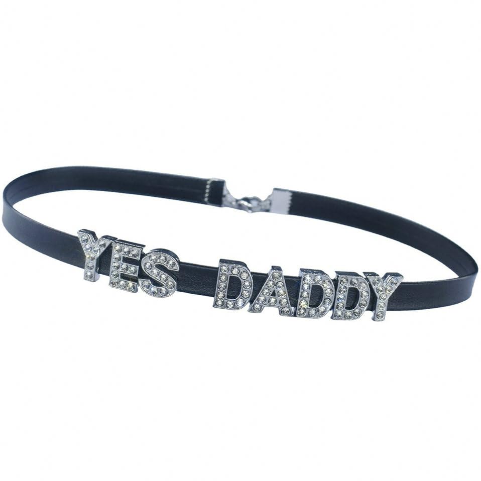 2PCS Sexy YES DADDY and DADDY'S DDLG Collar Necklaces For Women,Naughty Cosplay Choker Game Accessories For Couples,Submissive Punk PU Leather Dad Underwear Outfits Jewelry4