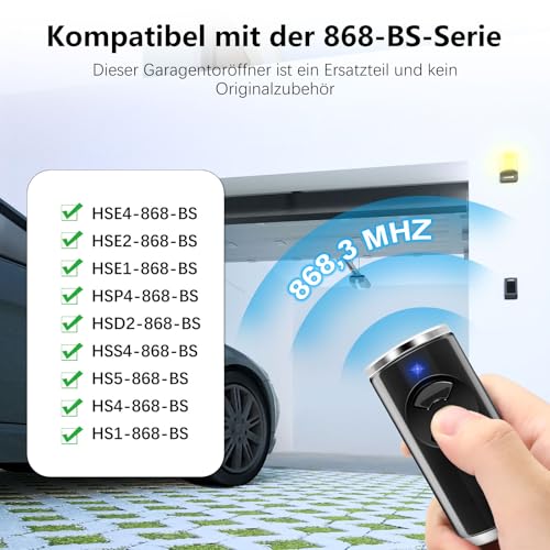 868,3 MHz Garagentoröffner fur Hormann BS Handsender, 3 Stuck fur HSE-4-868-BS, HSE2-868-BS, HS4-868-BS, HS1-868-BS, HSS4-868-BS, HSP4-868-BS Garagentoröffner, 2 Kanal